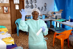 How can we use technology to save more lives? Pete blogs about the latest Doctors Without Borders projects aiming to do just thatBecause Aline Kahindo Mukandala recovered from Ebola she is now temporarily immune to the disease and can assist patients without wearing full personal protective equipment, or PPE. Here, Aline gives a tour of MSF's Ebola treatment center, where she was treated, in Mangina, North Kivu province, Democratic Republic of Congo (DRC).
