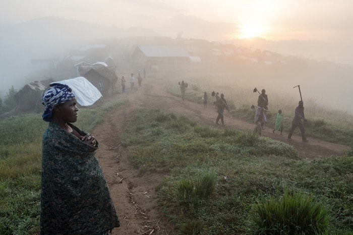 Dawn breaks over the camp for internally displaced people in Mweso, North Kivu state, in eastern Democratic Republic of Congo. The camp, established in 2007, is located about 120 kilometres from North Kivu&rsquo;s capital Goma.