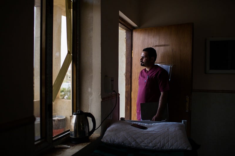 Oday Suleiman has been working as a nurse in Mosul for the last 11 years.