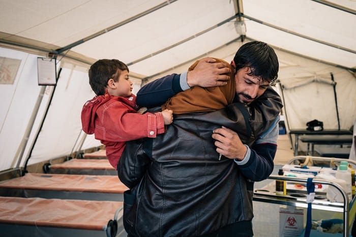 A brother and sister are united at the MSF field trauma centre, south of Mosul in Iraq. The siblings have not seen each other for over two years due to the conflict, and met again by chance in this field hospital after the woman&rsquo;s daughter was brought in to be treated for minor injuries.