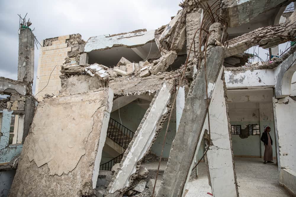 16 March 2018: Haydan school, in Yemen's Saada governorate, bombarded in 2016 by the international coalition led by  Saudi Arabia.