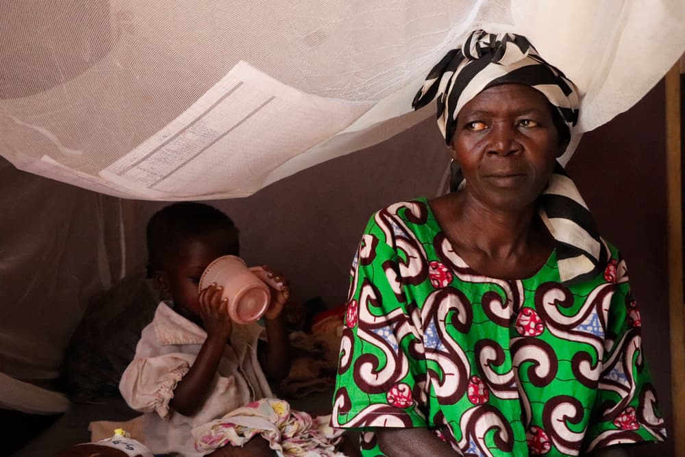 Marie Mbora Kom&eacute;ss&eacute; is watching over her grandson Ginasse, who arrived at Bossangoa&rsquo;s hospital a week and a half ago. 