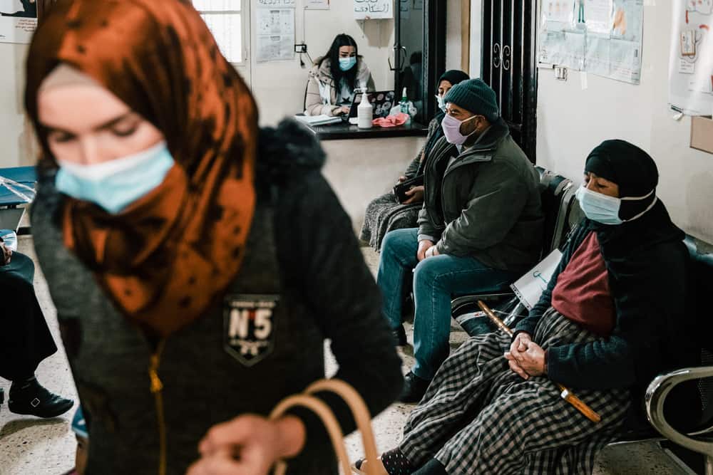 Ahmed’s entire family benefits from MSF’s free medical services in Arsal: his children, his wife Halima who is 7 months' pregnant, as well as his parents who suffer from chronic diseases. Lebanon, December 2020. © KARINE PIERRE/HANS LUCASINSTAGRAM: @PICS_STONE