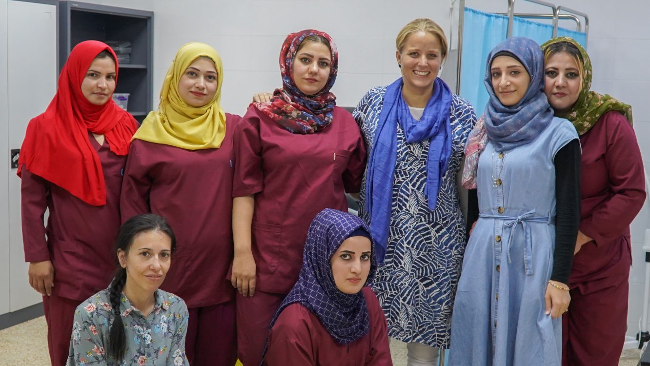 The midwife team of Al Rafadain maternity run by MSF in Mosul, Iraq. © MSF/MAYA ABU ATA