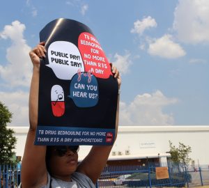 Fix the Patent Laws Coalition picketing outside Johnson and Johnson offices in Midrand, South Africa